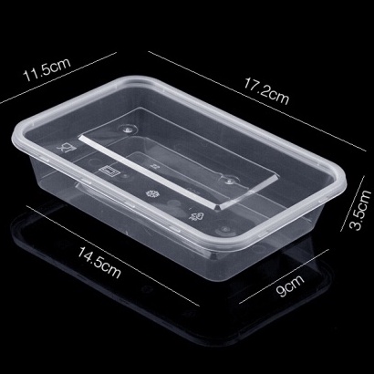 .SKZ 10PCS Rectangle 500ML Food Grade Thickening Disposable Lunch Box ...