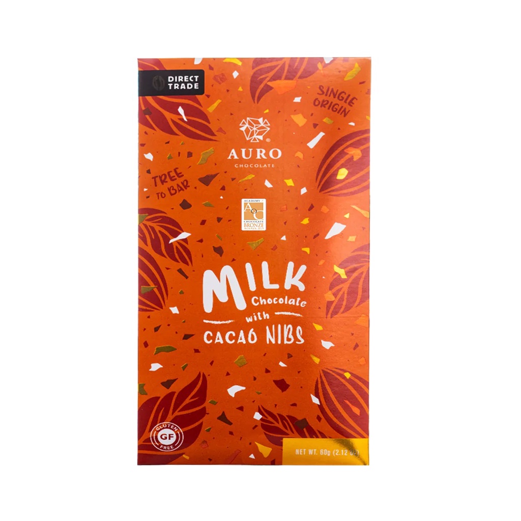 Auro Chocolate 42 Milk Chocolate w/ Cacao Nibs 60G Shopee Philippines