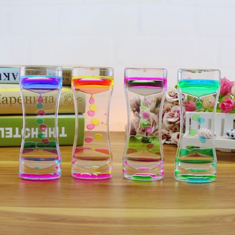 [Legend3] Floating Color Mix Oil Liquid Bubbler Motion Timer Hour Glass ...