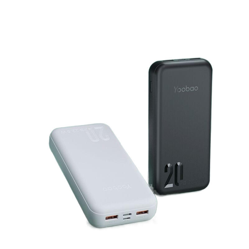 Yubo 20000mAh highcapacity polymer power bank PD18W fast charge flash