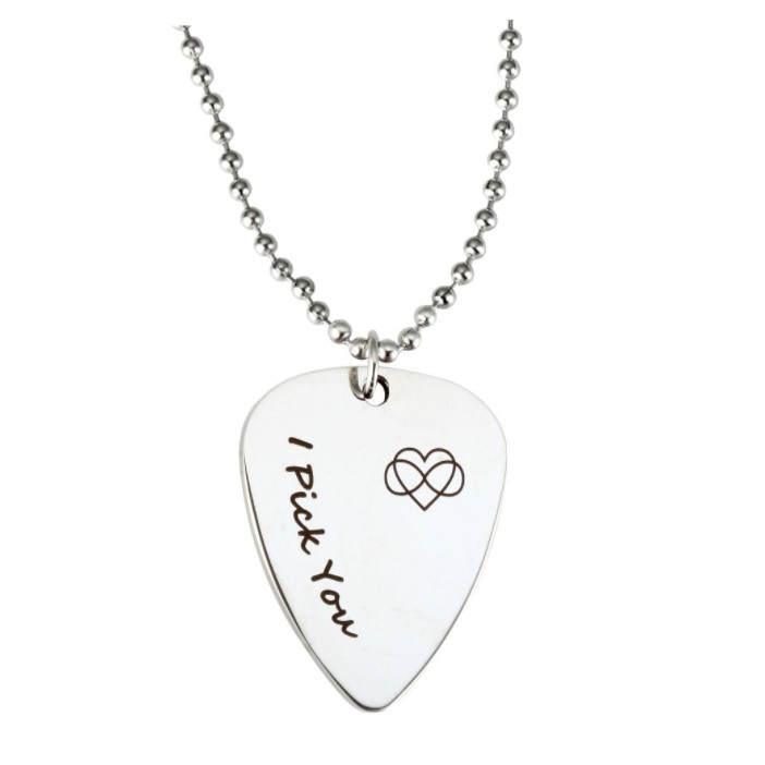 Personalized Guitar Pick Necklace custom LOGO Musical Accessories Charms pendant lover gift