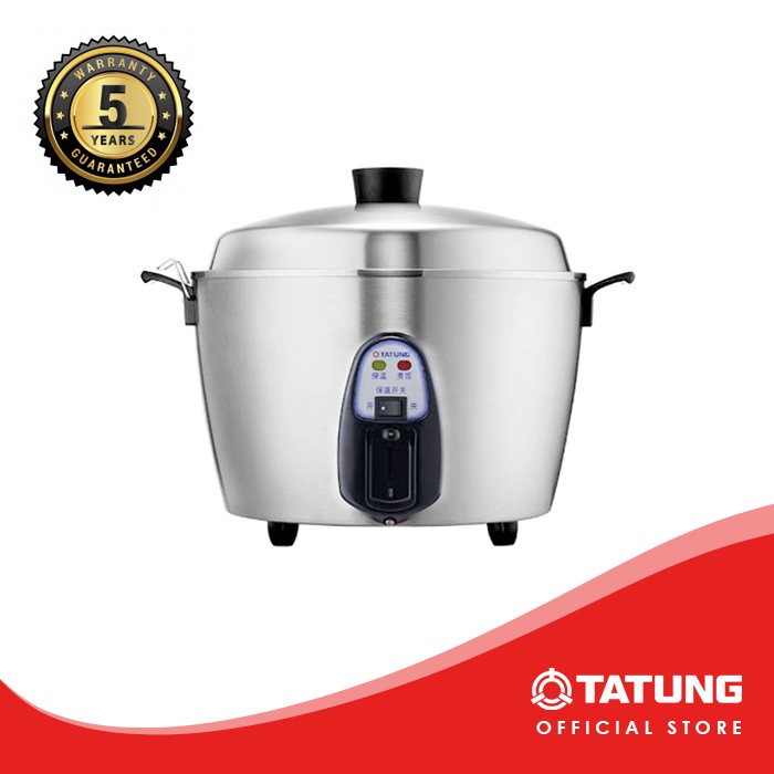 Tatung Stainless Steel Multi-Functional Rice Cooker and Steamer 6-cup  Uncooked / 12-cup Cooked TAC-06KN(UL) 