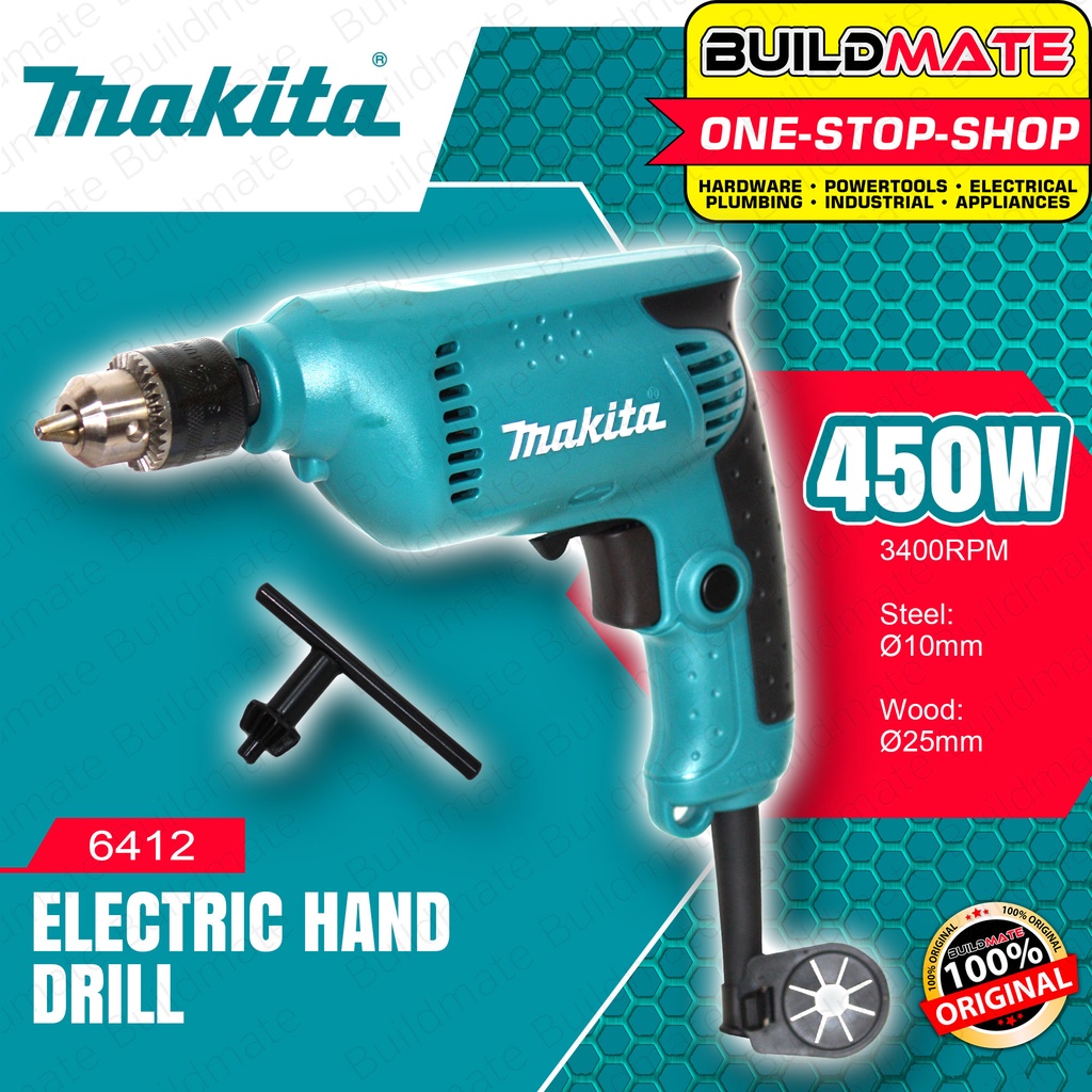 Buildmate x MAKITA Original Electric Hand Drill 10mm 450W 6412 for Metal  and Wood •100% AUTHENTIC