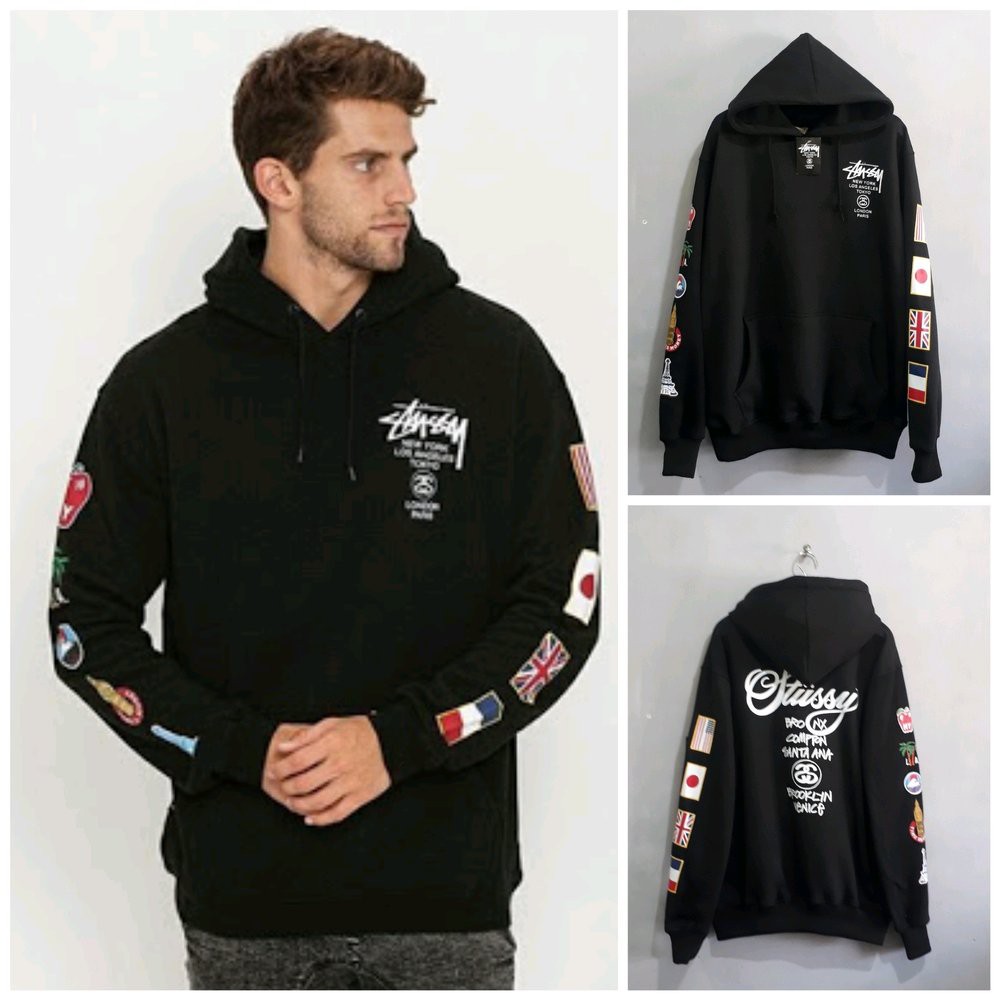 Hoodie cheap stussy flag