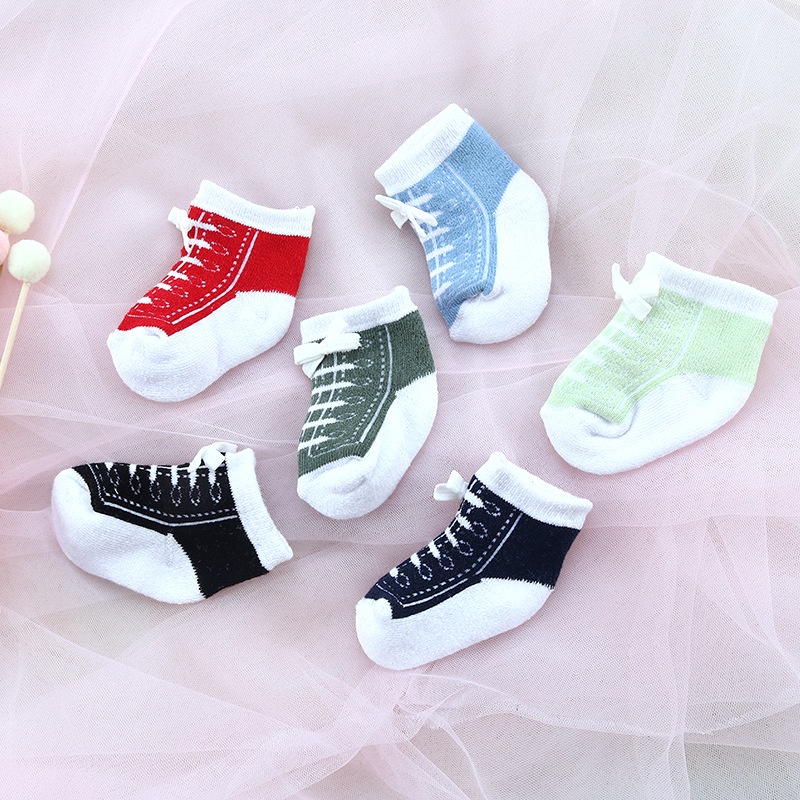 PINPOO Baby Socks Sneaker Laces Baby Socks Cotton Children 0-12 Months