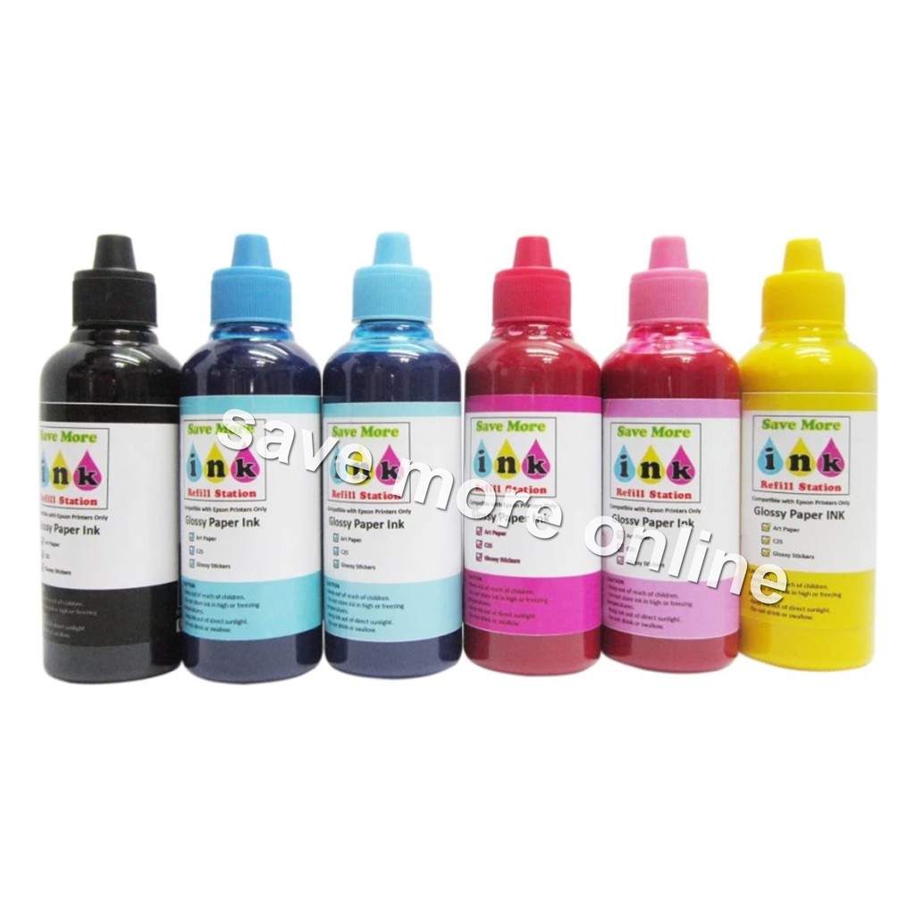6 Colors ink For Gloss Coated/Art Paper For Epson Per Bottle 100 ml ...
