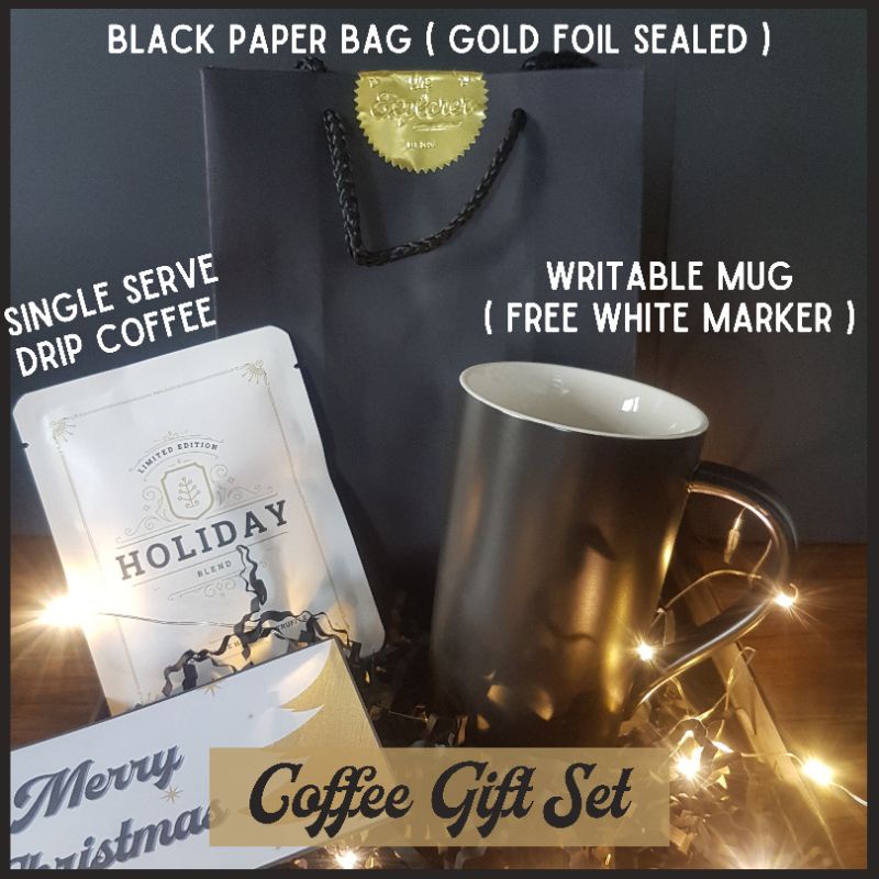 Coffee Gift Set Writable Mug Matte Black Personalized Mug Shopee