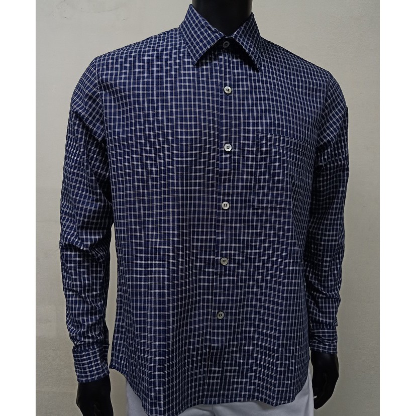COLLEZIONE 20MT4K002 NAVY/ OFFWHITE CHECKERED POLO Men Regular Fit Key ...