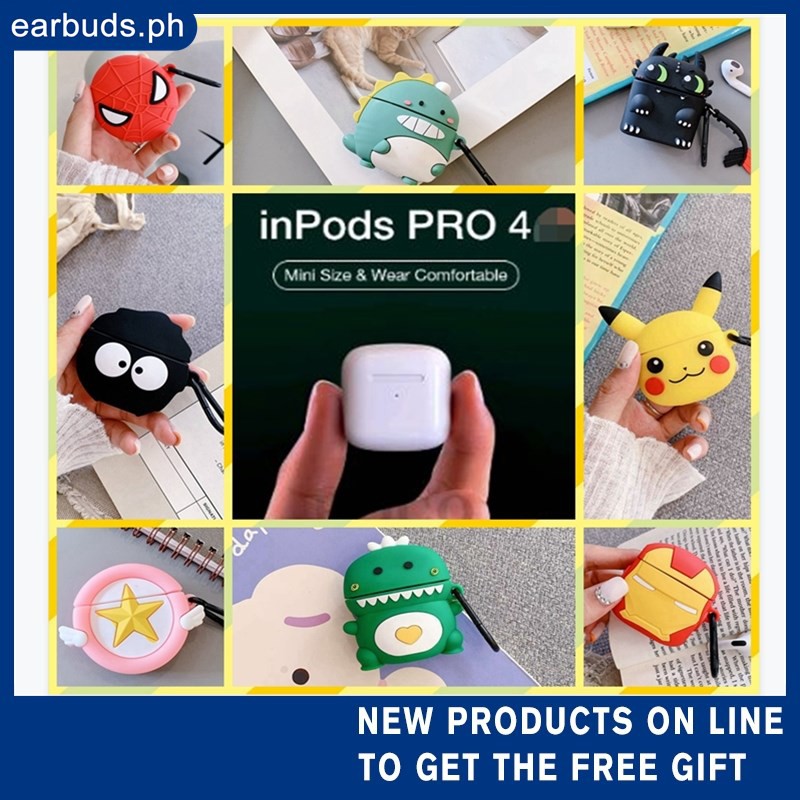 （COD）3D Cute pro 4 Case AirPods Pro 4 Inpod Pro4 Mini 4 Cartoon ...