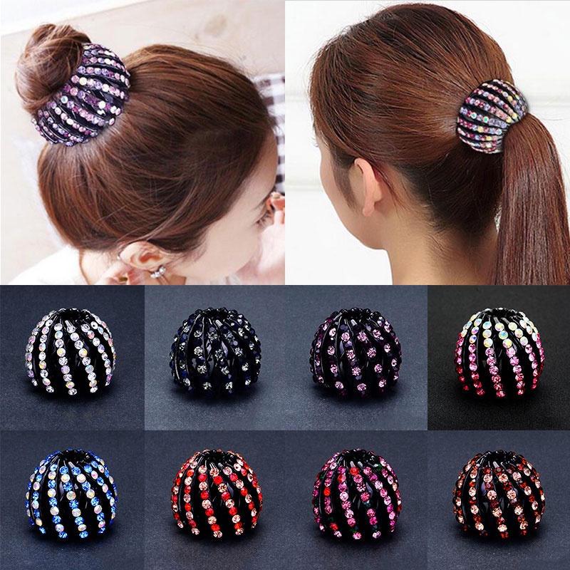 ponytail hair clip Fashion Shiny Crystal Rhinestone Hairpins for Women ...