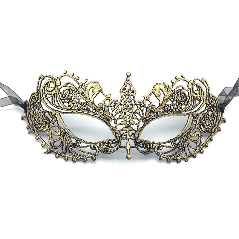 Damtb Black Lace Gilded Masquerade Mask Halloween Props Cosplay ...