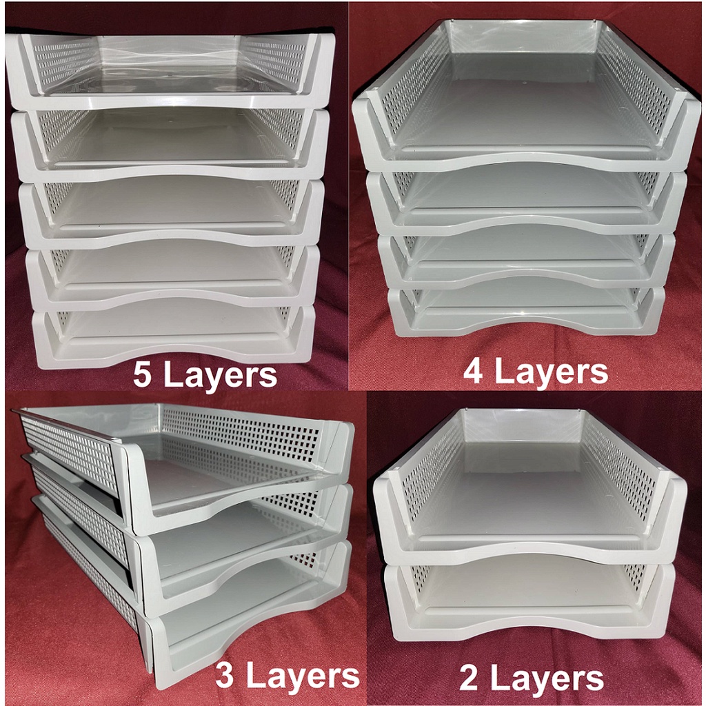 2-5 Layers Multi-purpose office & desk organizer / long bond paper tray ...