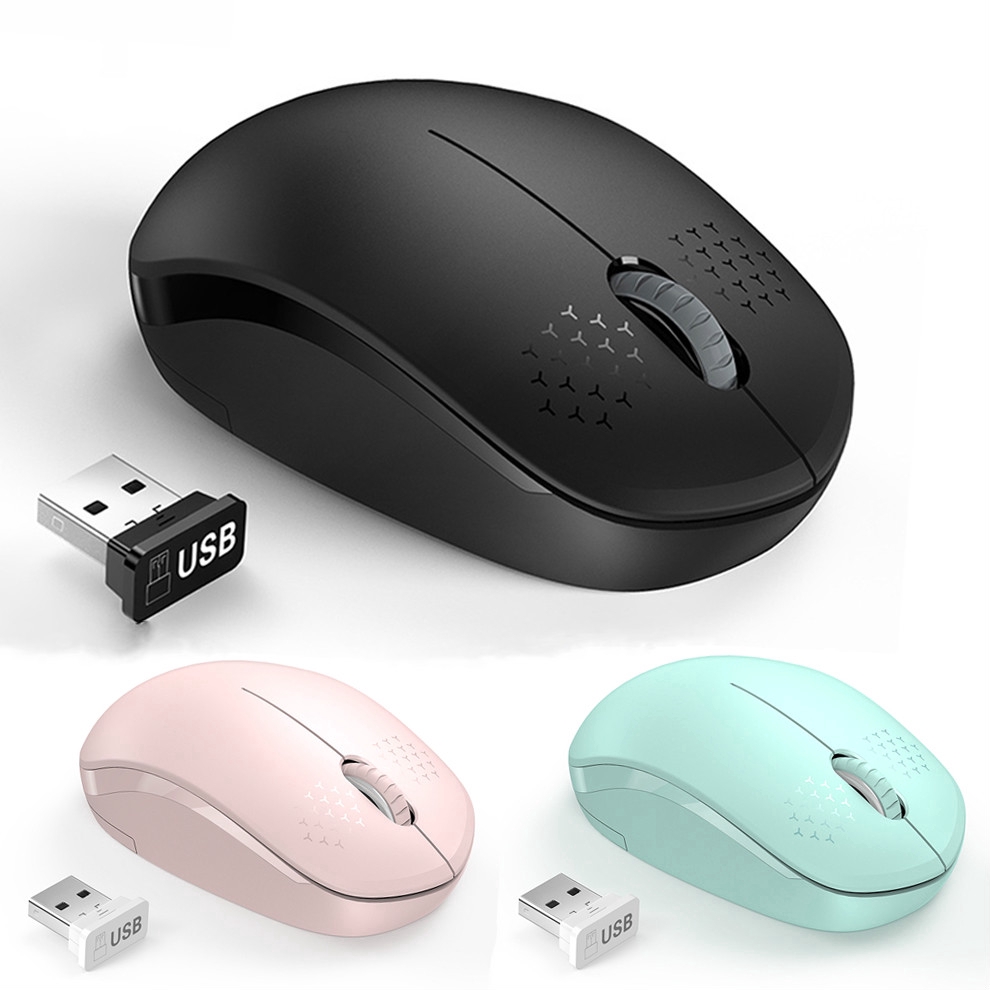 Silent Wireless Mouse Computer Mouse 2.4Ghz 1600 DPI Ergonomic ...
