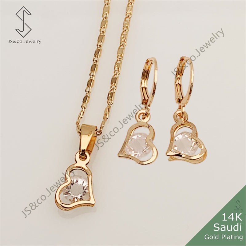 JS&CO jewelry 18K Saudi Gold Plated Jewelry Set NSD027+EZ3029 | Shopee ...