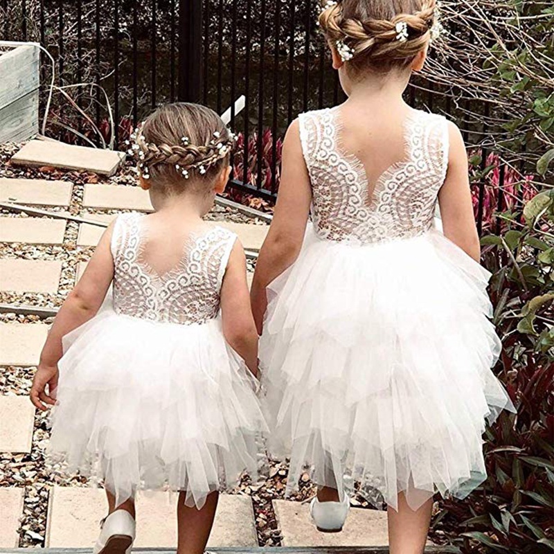 WFRV Lace Flower Girl Princess Party Birthday Tutu Summer Dress Baby