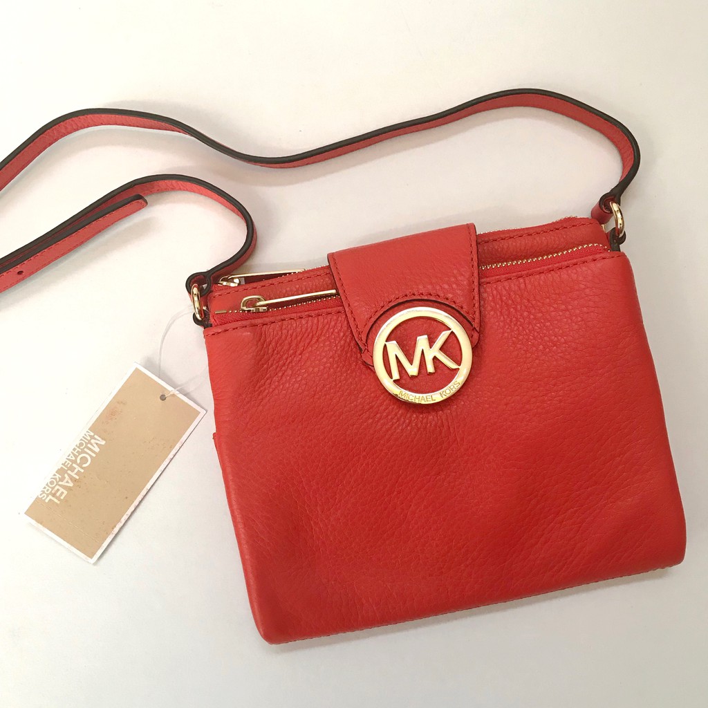 Michael Kors - Red Patent Leather Small Crossbody w/ Gold Chain – Current  Boutique