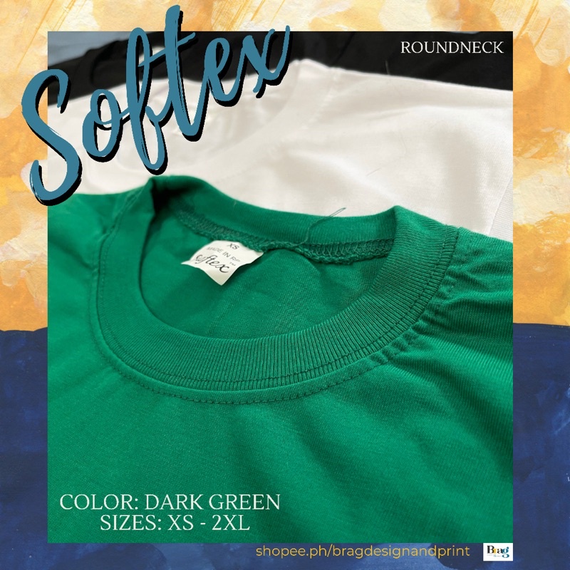 SOFTEX Dark Green | Plain Shirt Roundneck | Shopee Philippines