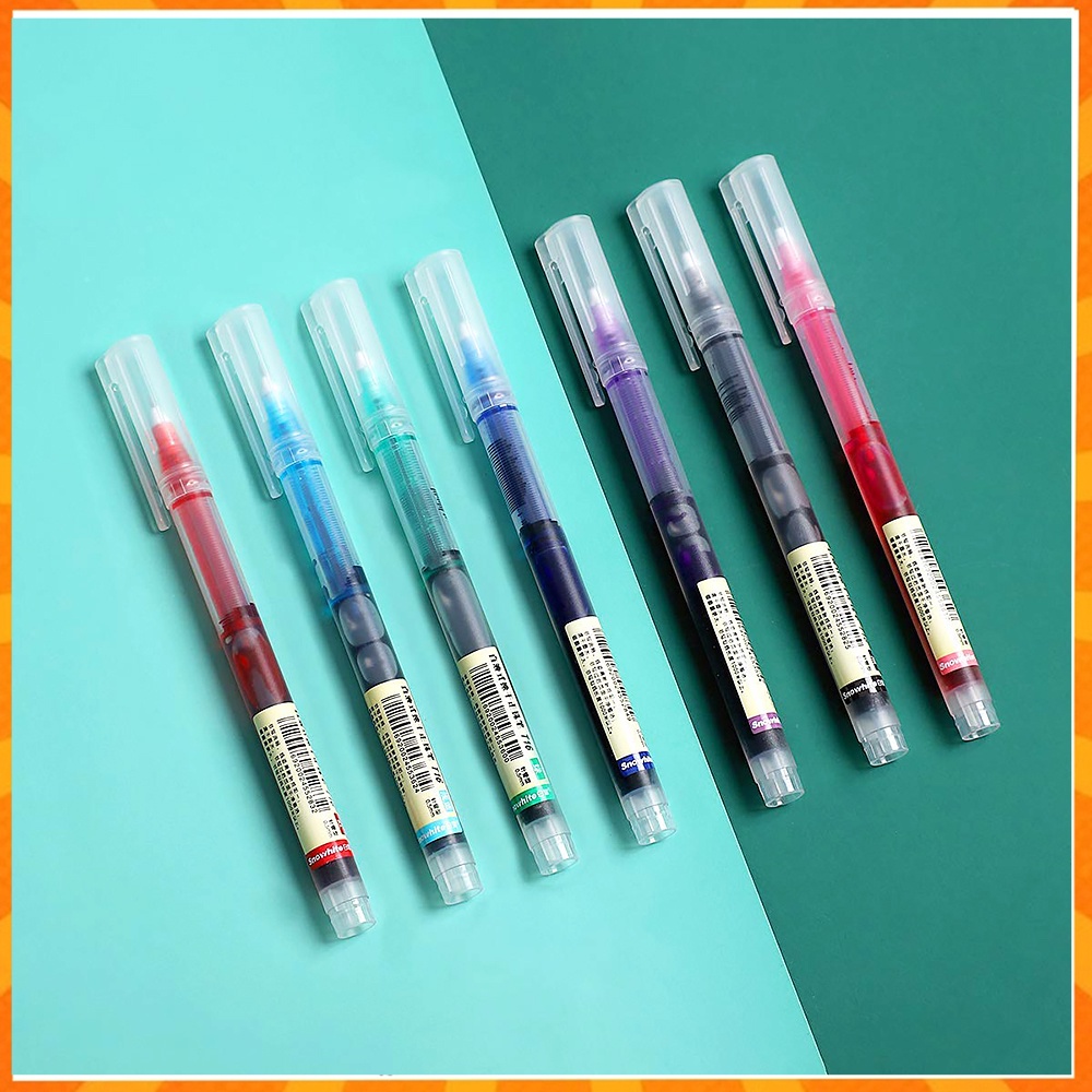 Random Straight Liquid Ballpoint Pen QuickDry Straight Liquid Pen Black Handbook Gel Pen