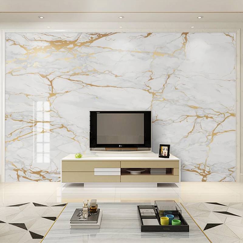 New Chinese Style Living Room TV Background Wall Wallpaper 8D Plain - View #7