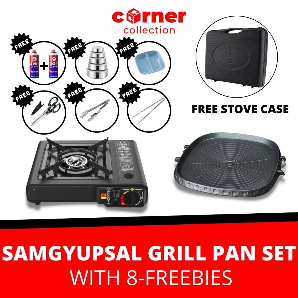 Corner Samgyupsal Grill Pan Set, Sangyupsal Grill Pan Set, Portable