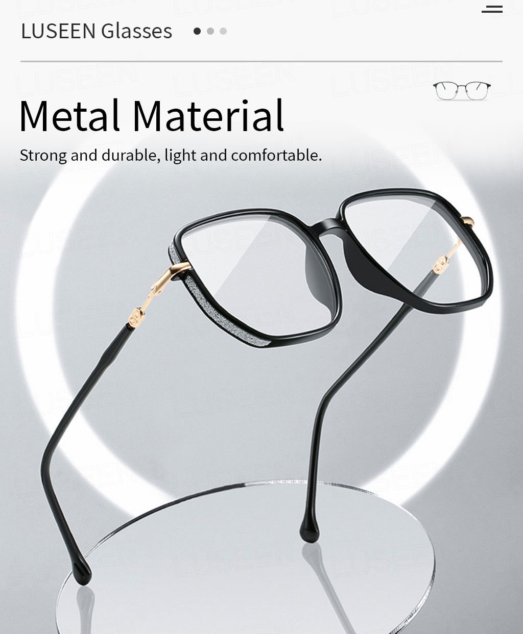 Luseen Photochromic Anti Radiation Eyeglass For Woman Men Tr Eyeglass Frame Replaceable Lens 7622