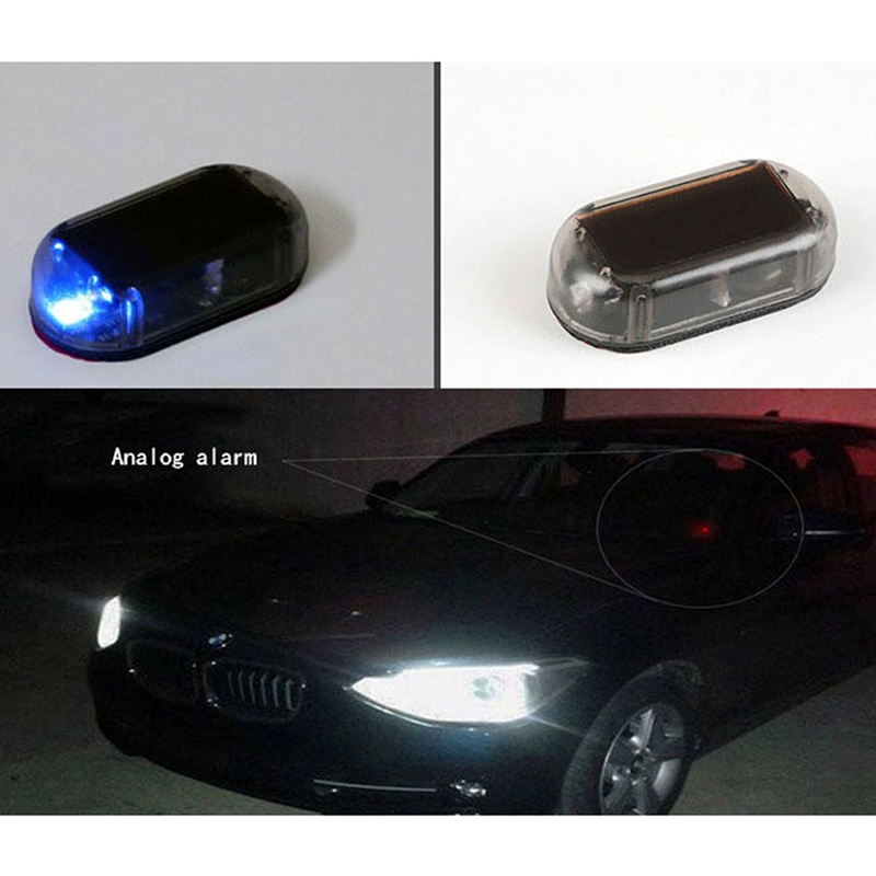 Solar USB Power Car Alarm Light Anti Theft Warning Flash Blinking Fake