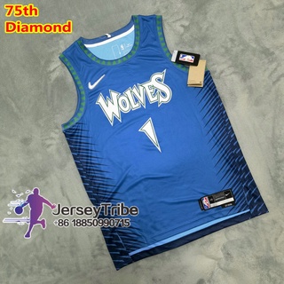 Buy NBA Timberwolves 1 Edwards Blue 75th Anniversary Men Jersey For Cheap  Online On Sale