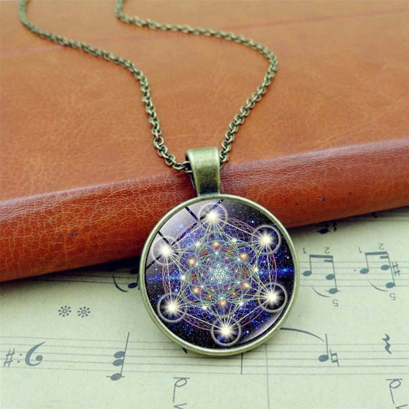 Metatron's Cube Sacred Geometry Photo Pendant Necklace for Women ...