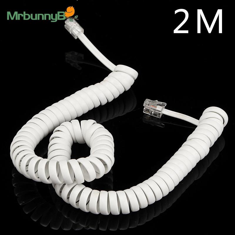 RJ10 Telephone Phone Cord Lead Curly Cable Spring Coiled