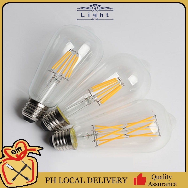 Led 220v Led Light St64 Edison Bulb Perfect Pack 4w 6w 8w Vintage Led Filament Bulbs Warm White