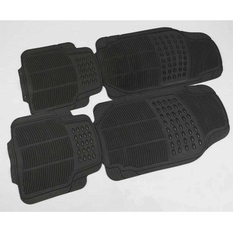 Rubberized Premium universal floor guard car mats 4pcs set (Black ...