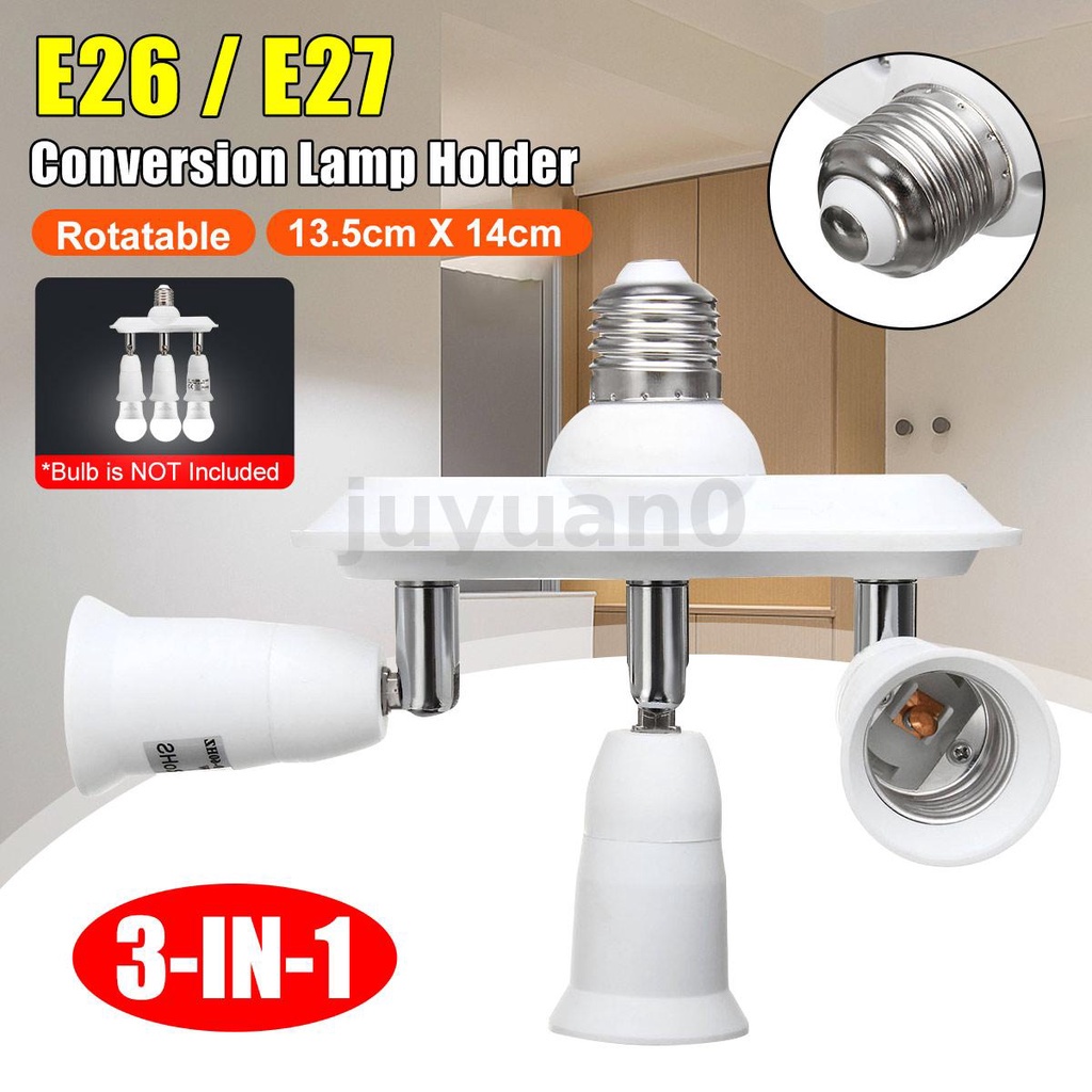 Light Socket Splitter 3 Way Adapter 3 in 1 E26 Socket Converter Bulb ...
