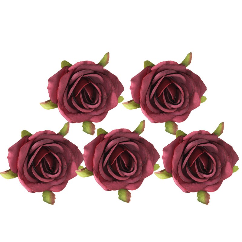 Artificial flowers 5 PCS 6CM Rose Flower Heads Wedding Cake Decoration