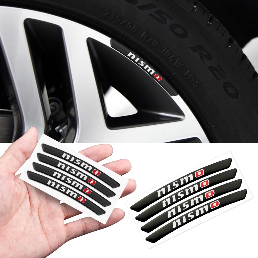 4pcs Car Badge Aluminum Wheel Hub Sticker Nissan Rim Decoration ...