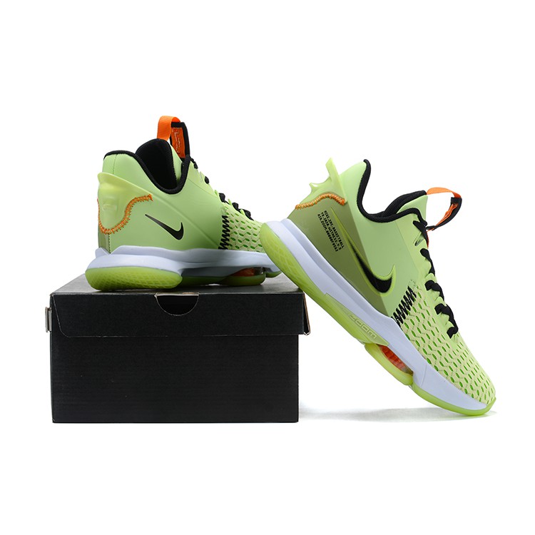 Lebron james shoes green and white best sale