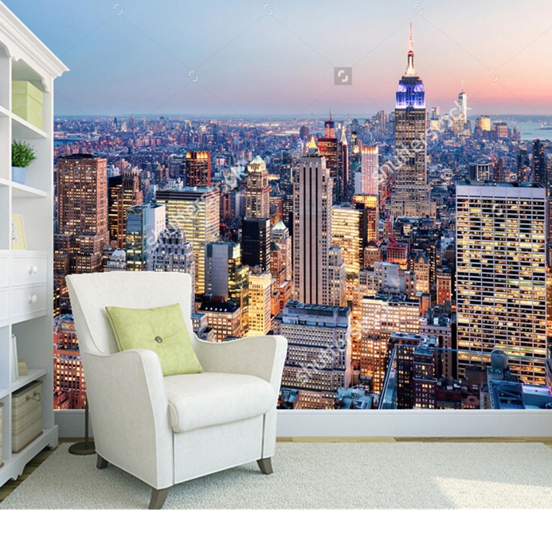 New York City Architecture City Night View Modern 3D Photo Wallpaper ...
