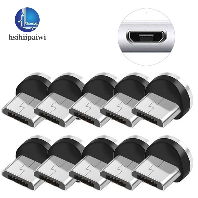 10PCS Round Magnetic Cable Plug 8 Pin Micro-USB Plugs Fast Charging ...