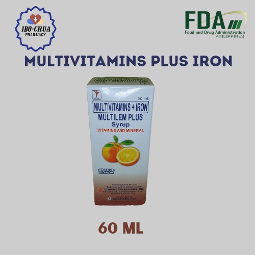 Multivitamins plus Iron (MULTILEM PLUS) Syrup 60ml Shopee Philippines
