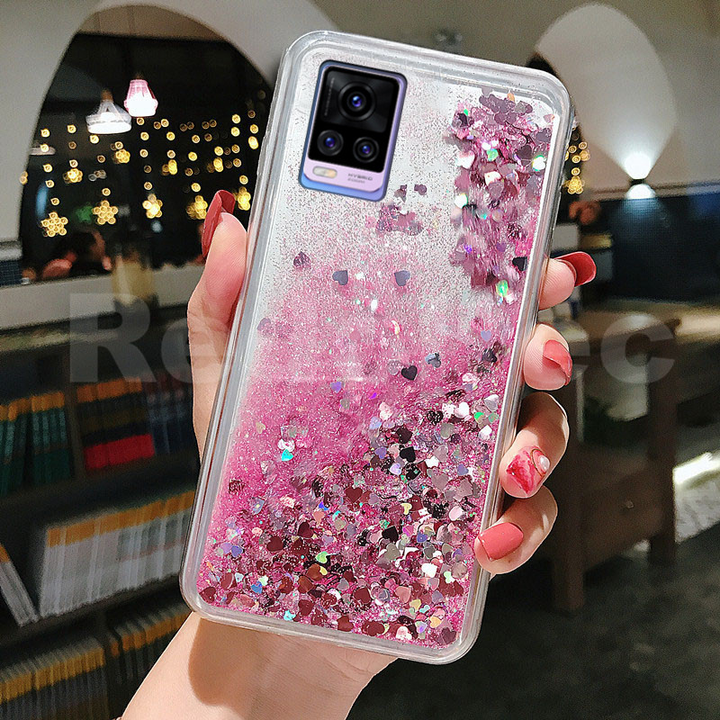 Back Cover V20 Phone Cover Case VIVO V20 V20 SE Bling Liquid
