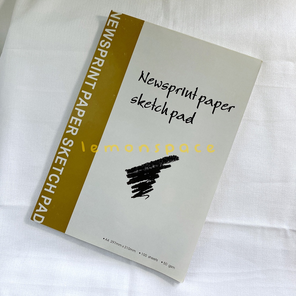 100 sheets Newsprint Paper Sketch Pad 50gsm A3 A4 pencil charcoal