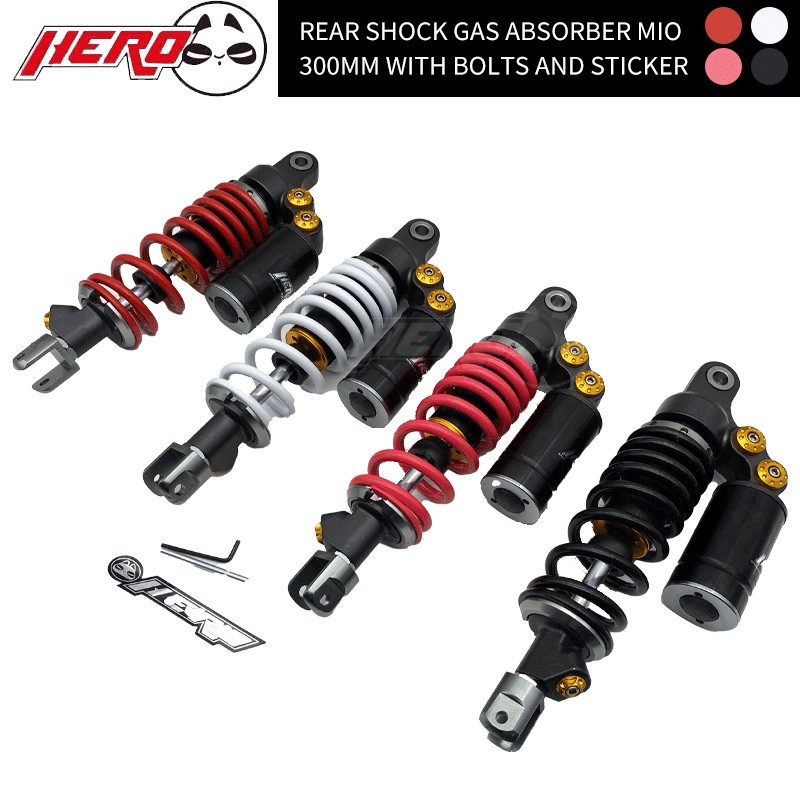 Rear Shock Gas Absorber MIO 300MM with Bolts and Sticker Made IN Thailand Shopee Philippines
