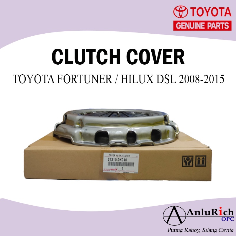 GENUINE TOYOTA CLUTCH COVER FOR TOYOTA FORTUNER / HILUX DSL 20082015