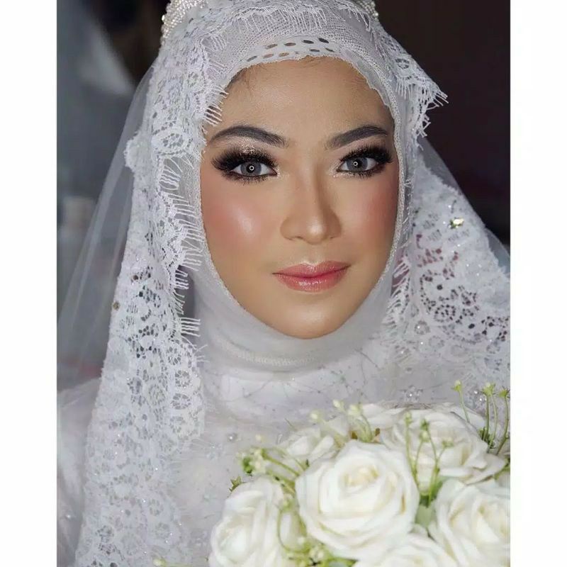 Bridal Hijab/Wedding Ceremony Hijab/Lace Hijab Shopee Philippines
