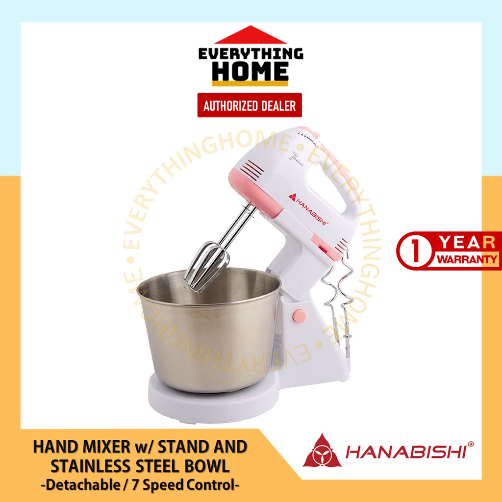 Hanabishi Hand Mixer w/ Stand and Stainless Steel Bowl / HHMB 120SS Shopee Philippines