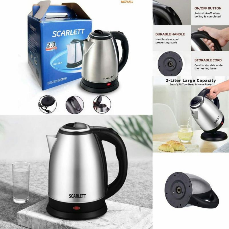 Electric Kettle Hot Water Pot Stainless Steel Chasis Heat Auto