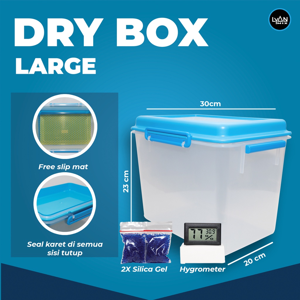 Drybox - dry box LARGE silica gel hygrometer DSLR mirrorless Camera Holder  drone Lens