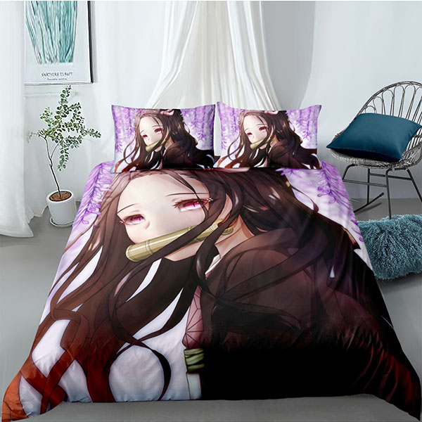 Demon Slayer Anime Kamado Nezuko Agatsuma Zenitsu Bedsheet Pillow Case