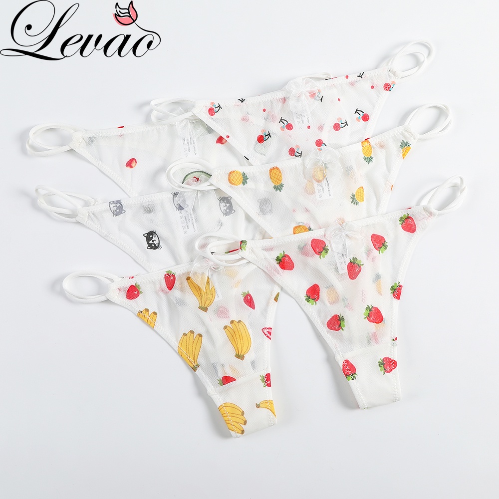 Levao Women's Panties Cross Thongs Mesh Sexy Breathable Panty