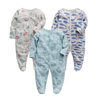 Newborn Baby Clothes Girl Footed Pajamas Long Sleeve 0 12 Months