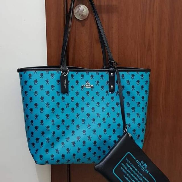 Coach reversible best sale tote blue